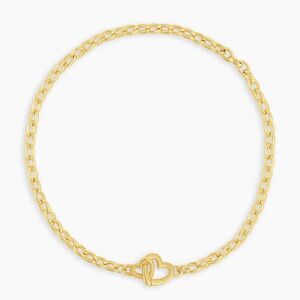 Gold Plated Heart Link Bracelet - Women Jewelry
